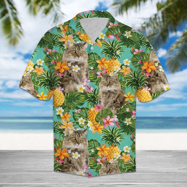 Tropical Pineapple Ragamuffin Hawaiian Shirt For Men With Vibrant Colors And Textures{Size}