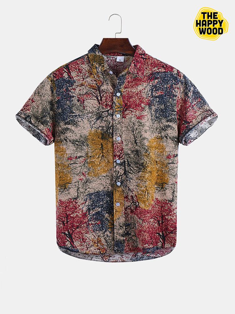 Tree Printed Hawaiian Hawaii Shirt{Size}