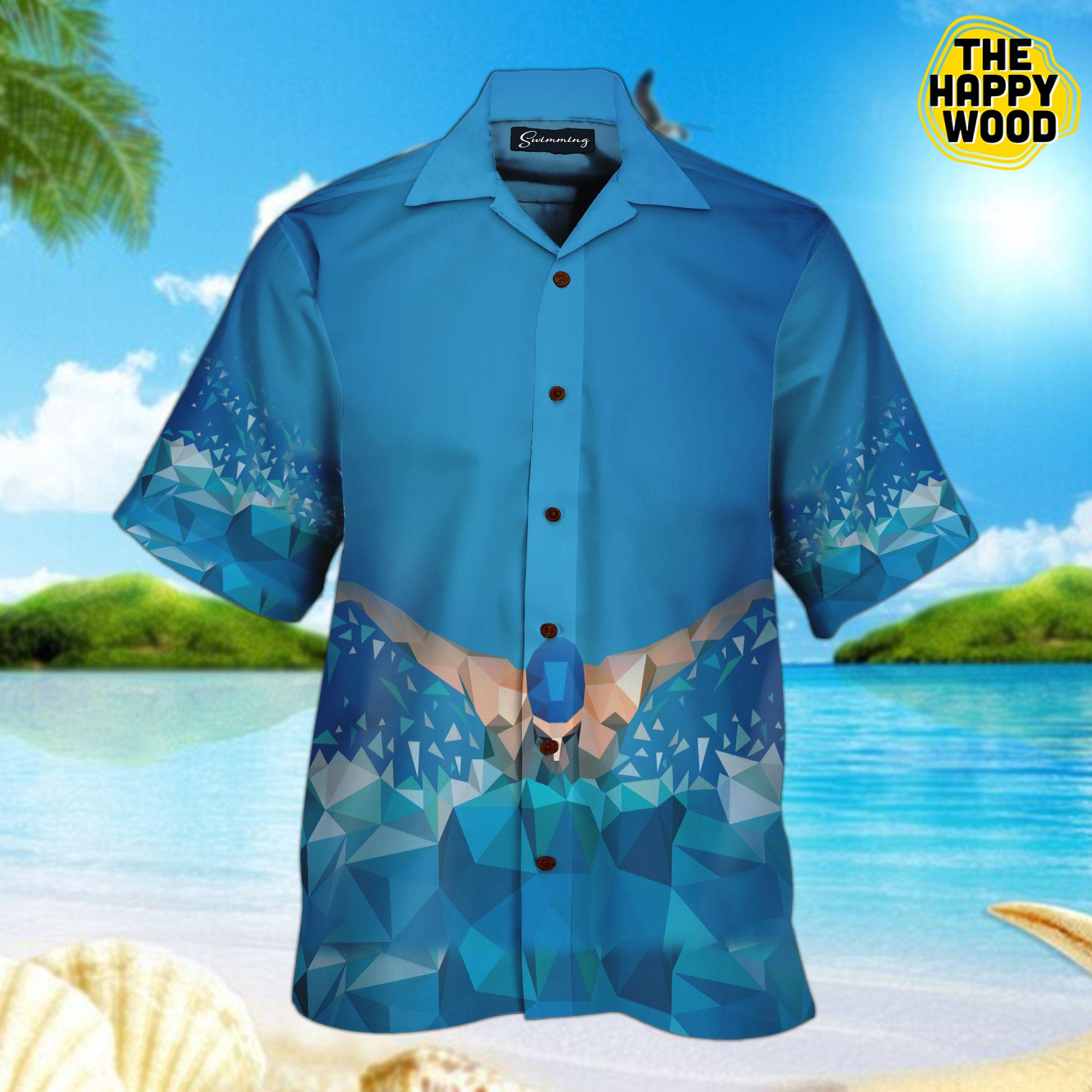 Swimming 3D Hawaiian Hawaii Shirt{Size}