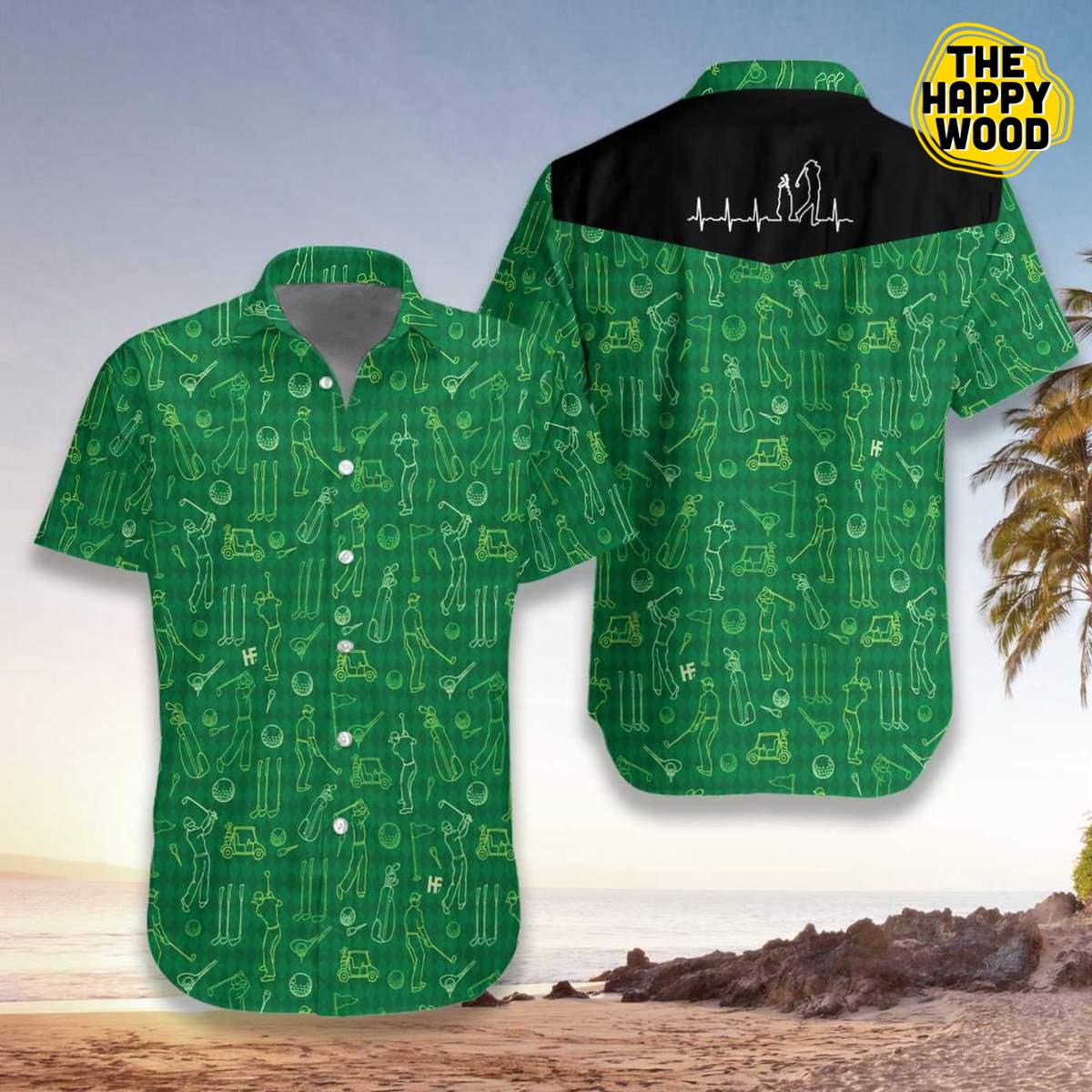 Various Golf Icons Pattern Hawaiian Hawaii Shirt{Size}