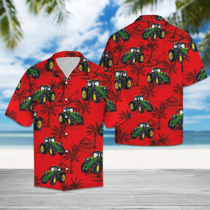 Tractor Tropical 3D Hawaiian Shirt For Men With Vibrant Colors And Textures{Size}