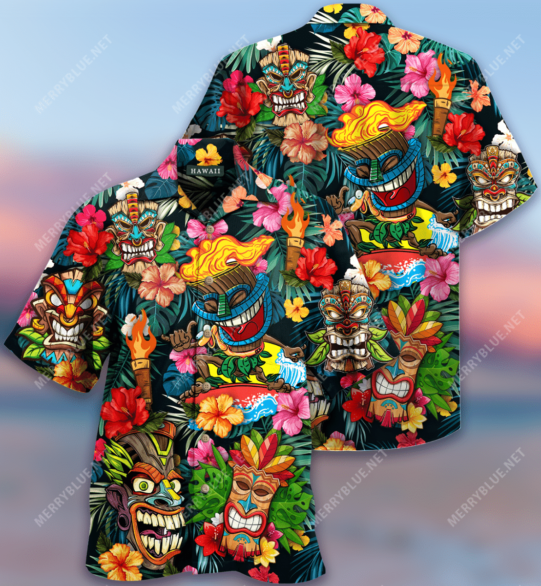 Shop Aloha Tiki Tiki Awesome Unisex Hawaiian Shirt{Size}