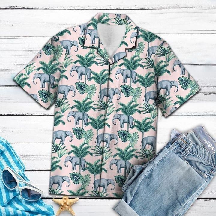 Shop Elephant Coconut Palm Hawaiian Shirt{Size}