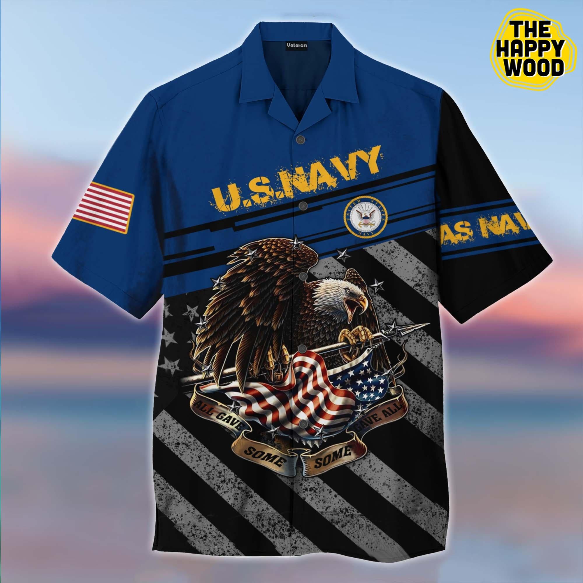 US Navy US Veteran 3D Hawaiian Hawaii Shirt{Size}