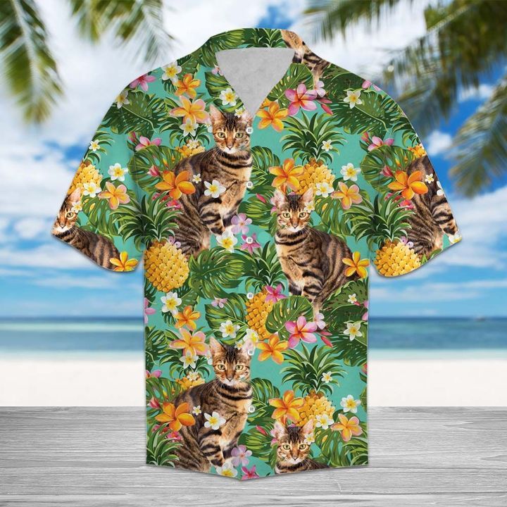 Tropical Pineapple Toyger Hawaiian Shirt For Men With Vibrant Colors And Textures{Size}