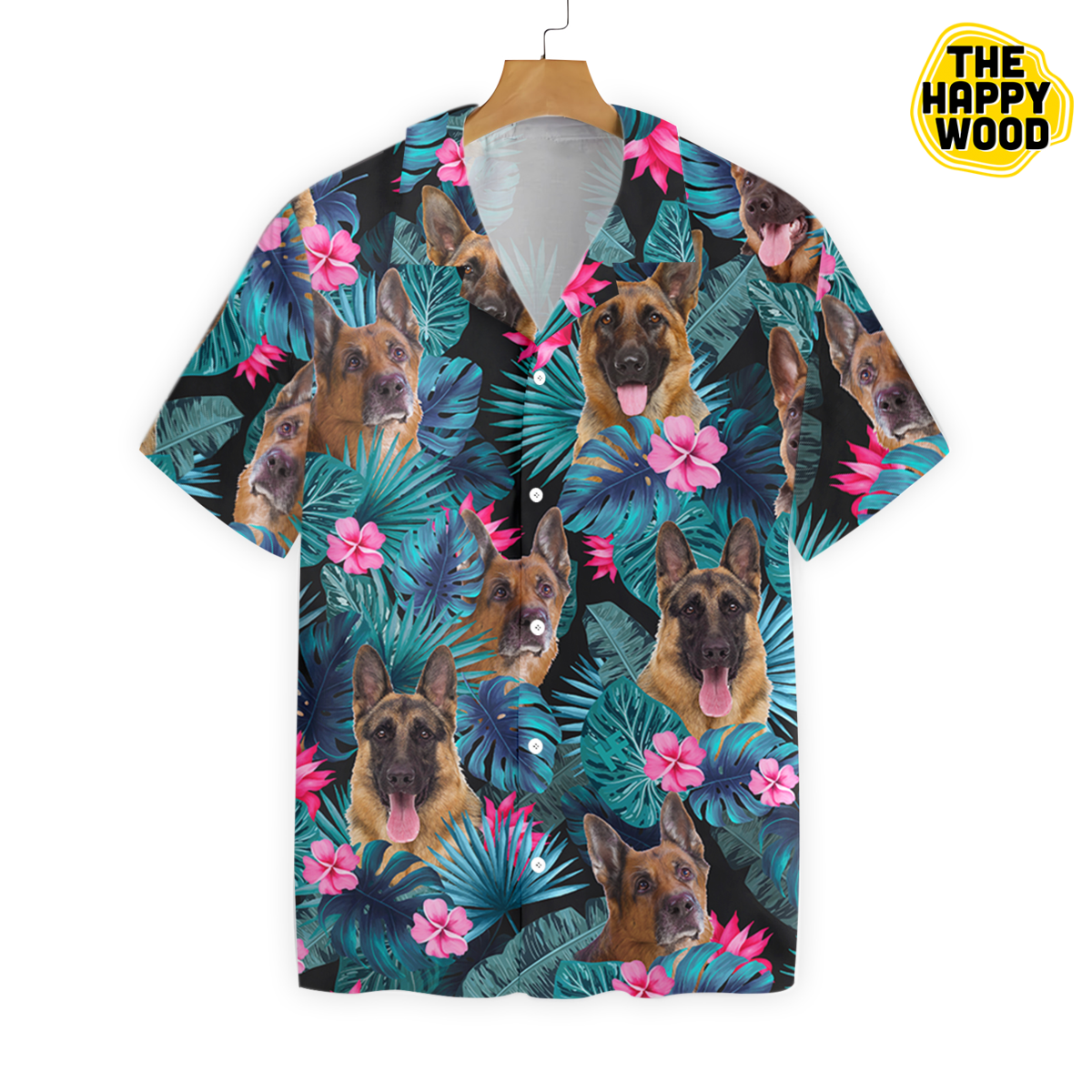 Tropical German Shepherd Hawaiian Hawaii Shirt{Size}