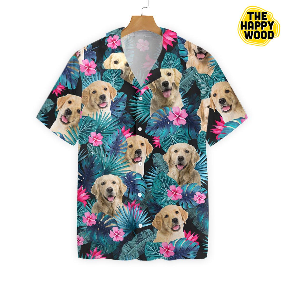 Tropical Golden Dog Hawaiian Hawaii Shirt{Size}