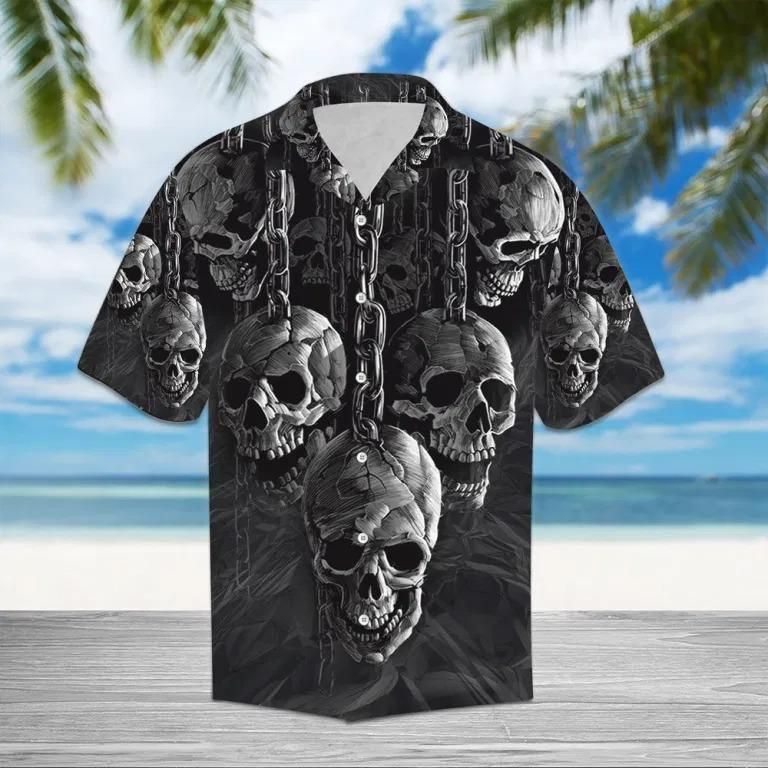 Shop Chained Skull Hawaiian Shirt{Size}