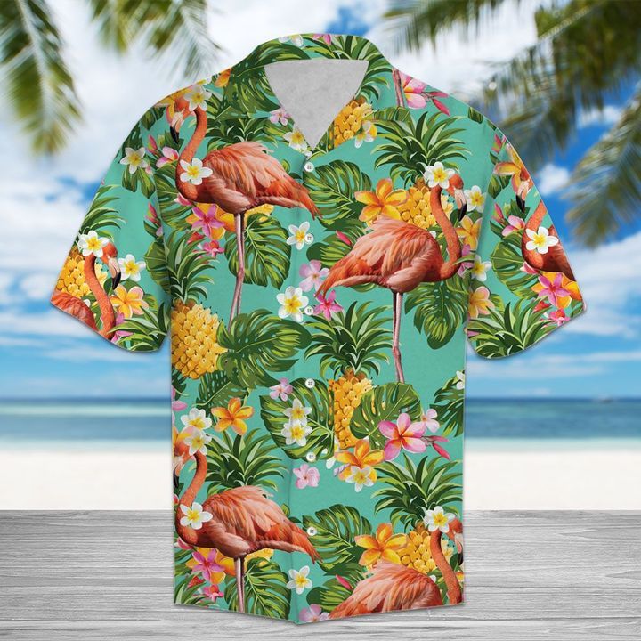 Tropical Pineapple Flamingo 3D Hawaiian Shirt For Men With Vibrant Colors And Textures{Size}