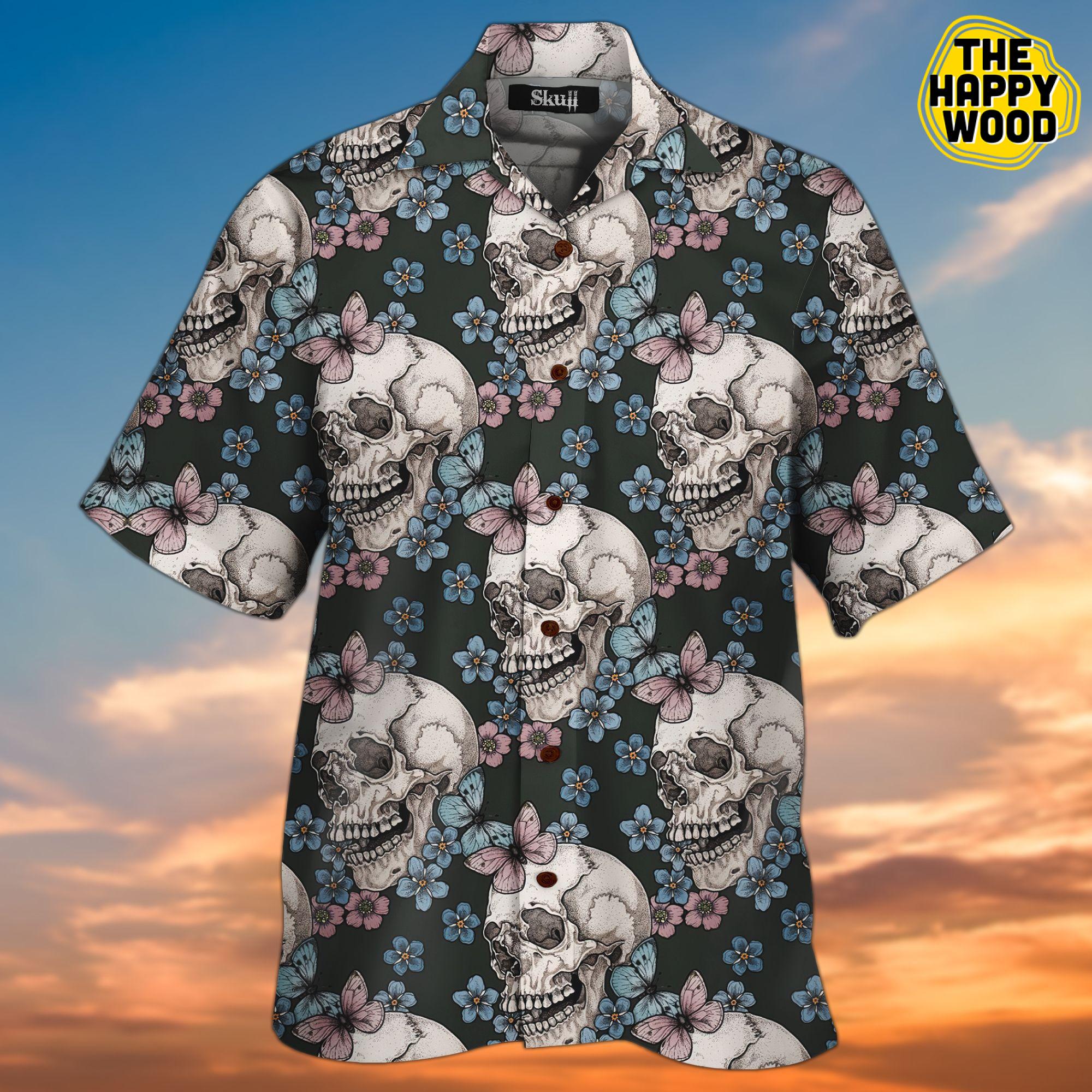 Skull Aloha 3D Hawaiian Hawaii Shirt{Size}