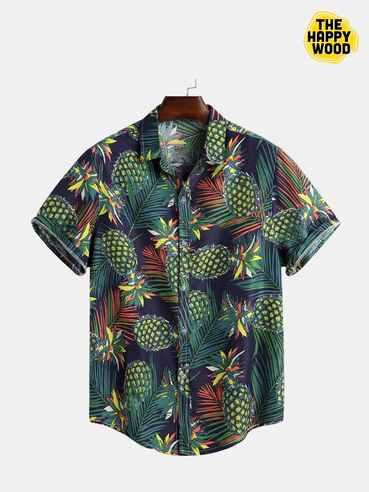 Summer Tropical Fruit Print Hawaiian Hawaii Shirt{Size}