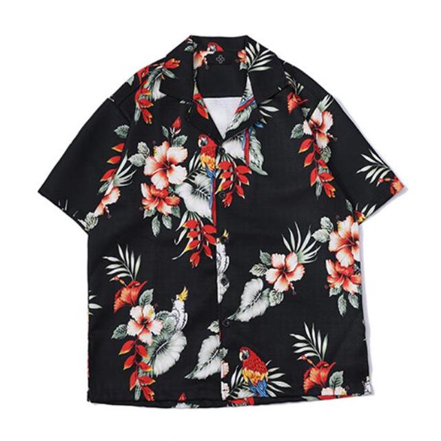 Unisex Short Sleeve Shirt 3D Flowers Printed Loose Shirts Men Kimono Hawaiian Japanese Streetwear{Size}