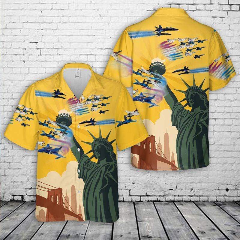 U.S Blue Angels & Thunderbirds 4Th Of July Hawaiian Aloha Shirts Or Beach Shorts{Size}