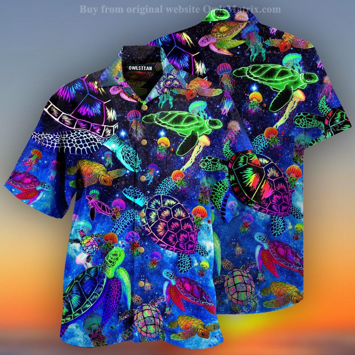 Turtle Amazing Sea Glowing - Hawaiian Shirt{Size}