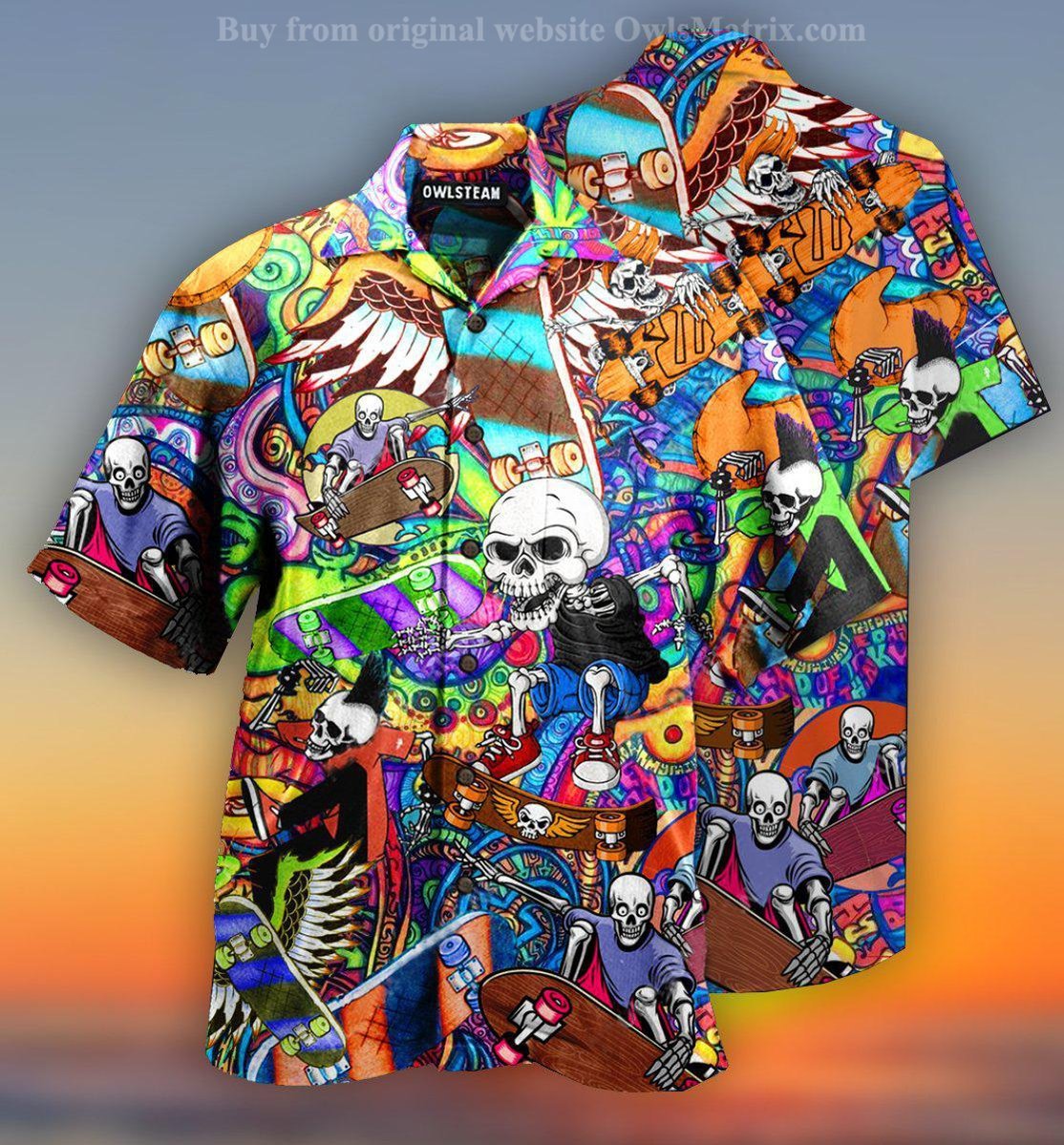 Skull Amazing Skateboarding - Hawaiian Shirt{Size}