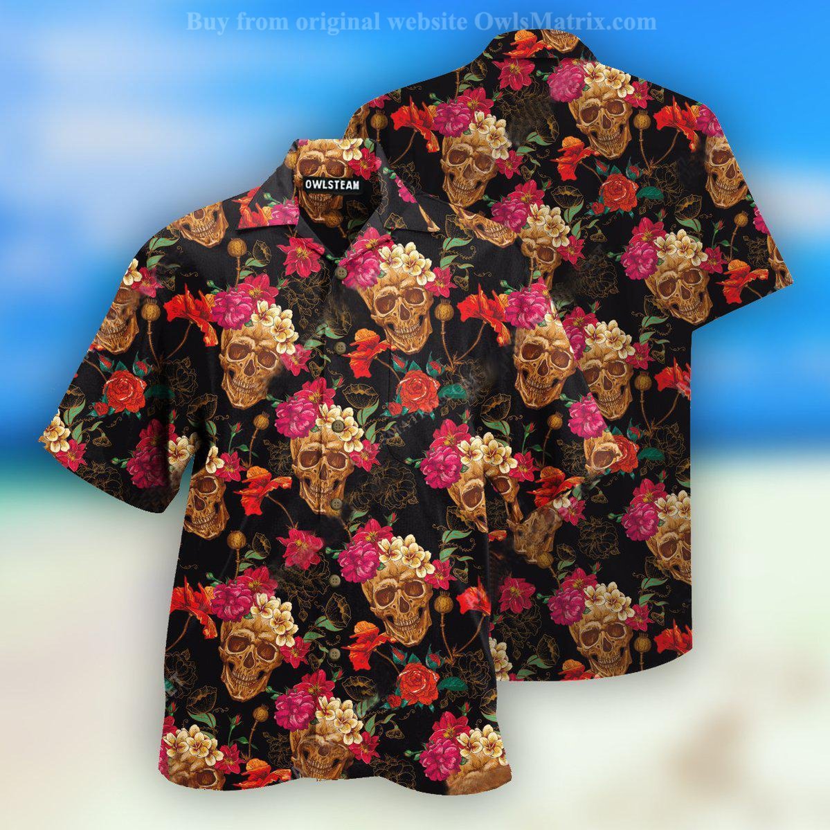 Skull Amazing Flowers Sugar - Hawaiian Shirt{Size}