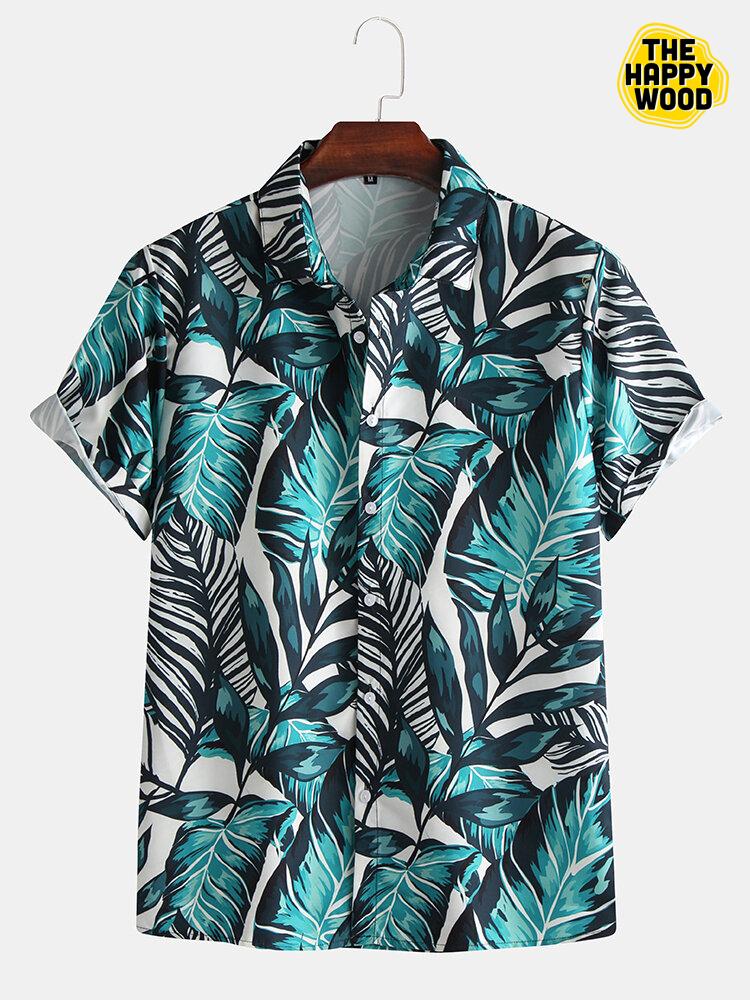 Tropical Plant Printed Hawaiian Hawaii Shirt{Size}