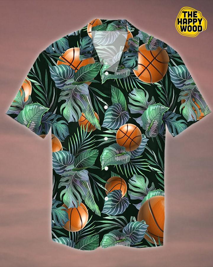 Tropical Basketball Hawaiian Hawaii Shirt{Size}