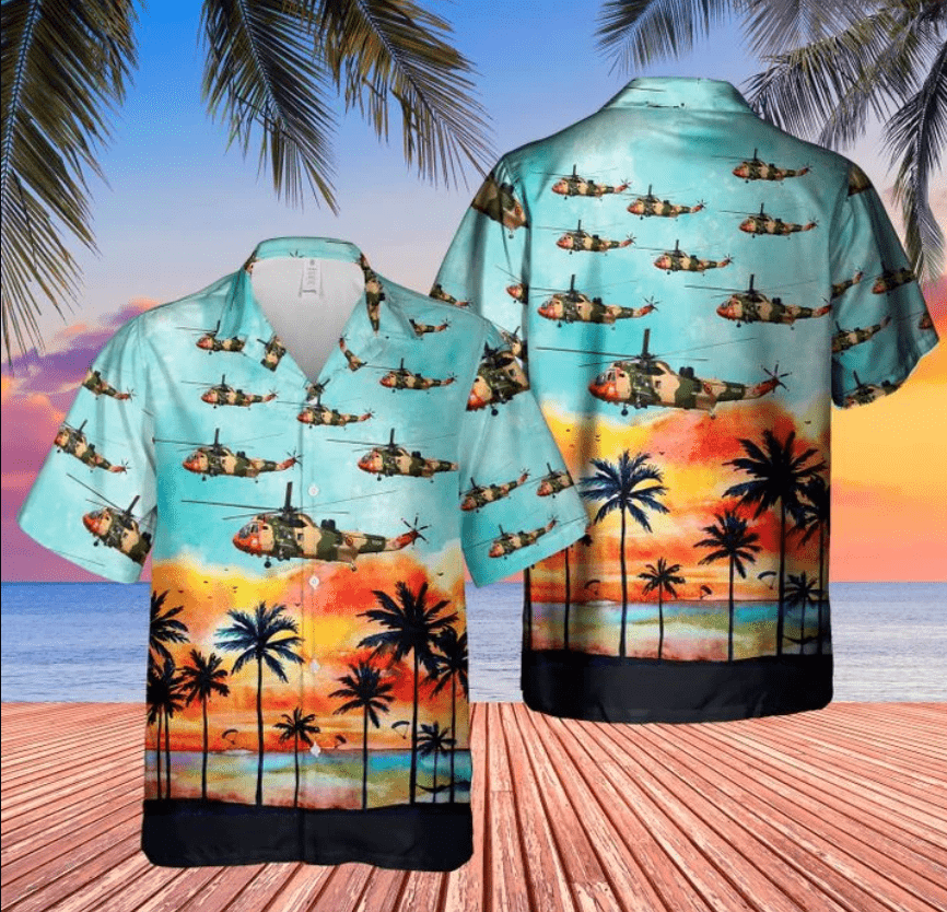 Sunset Beach Belgian Air Force MK48 Aloha Hawaiian Shirts #Dh{Size}