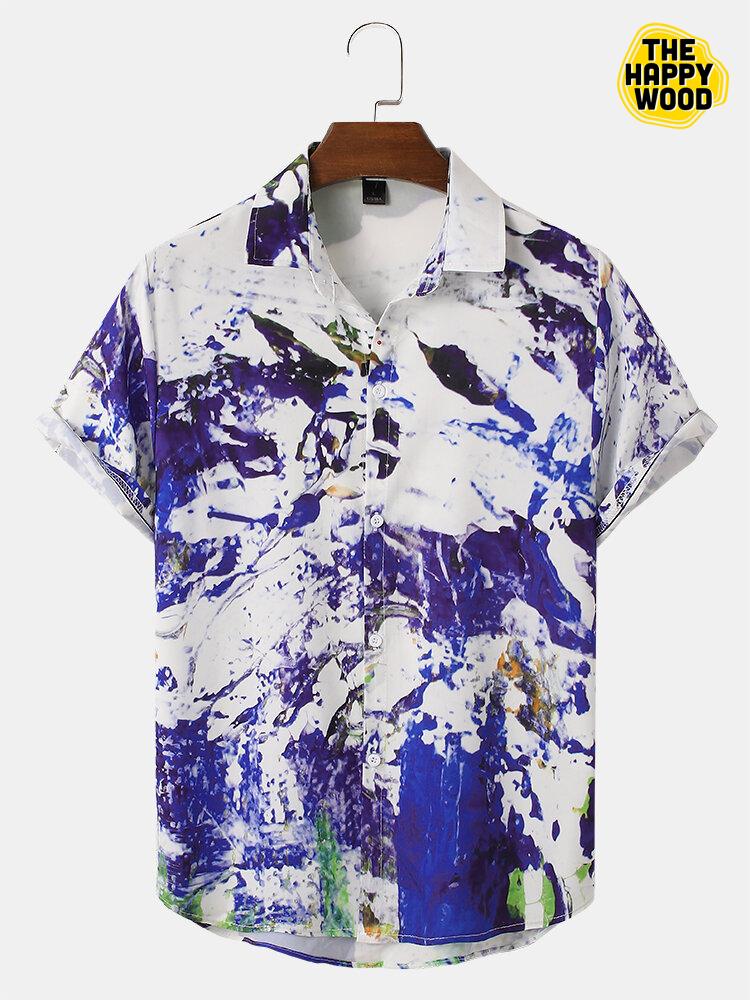 Snow Mountain Landscape Print Hawaiian Hawaii Shirt{Size}