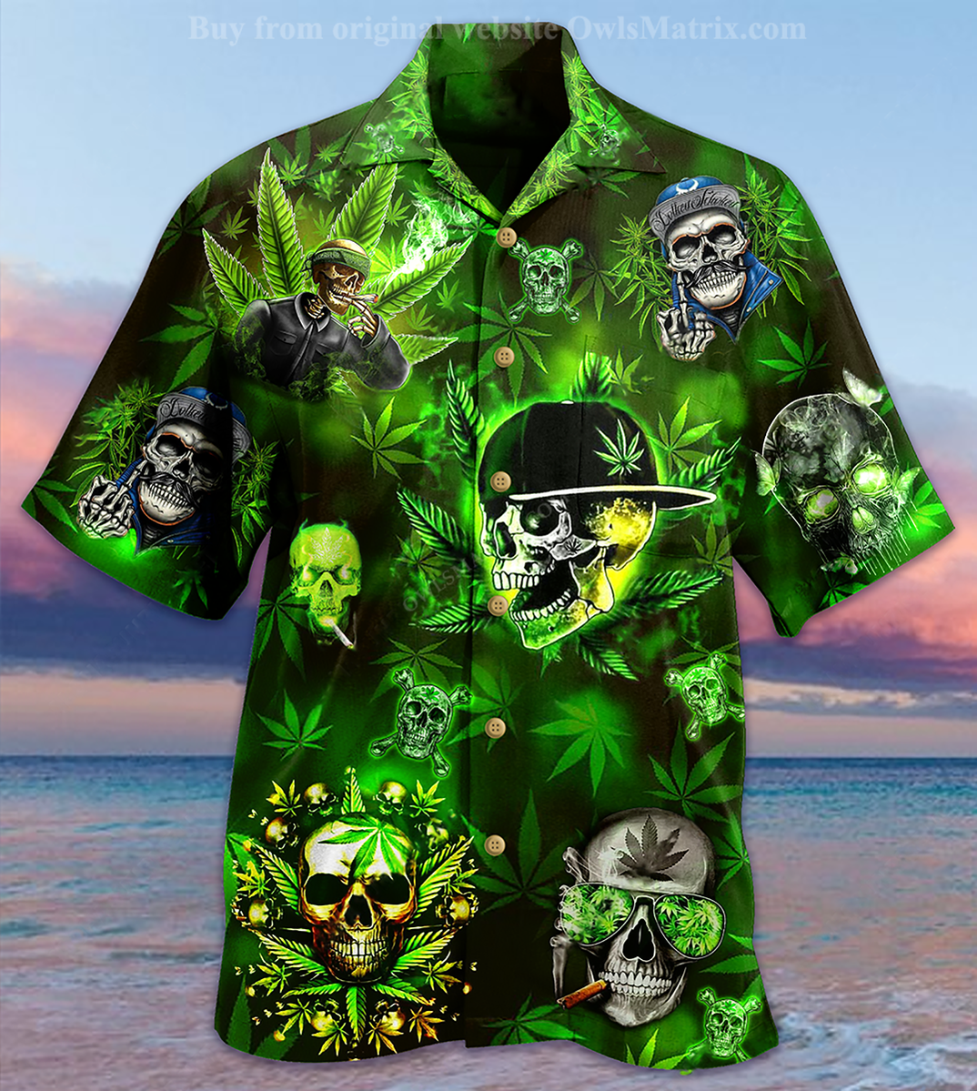 Skull Let's Get High - Hawaiian Shirt{Size}