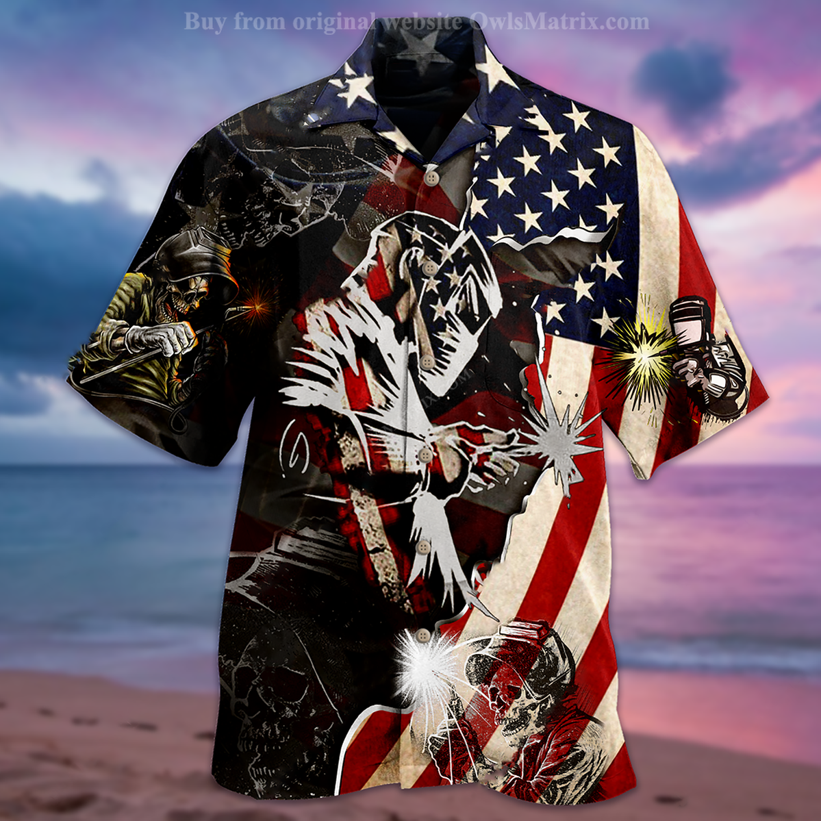 Welder Patriotic - Hawaiian Shirt{Size}