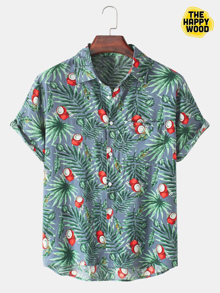 Tropical Plant Printing Hawaiian Hawaii Shirt{Size}