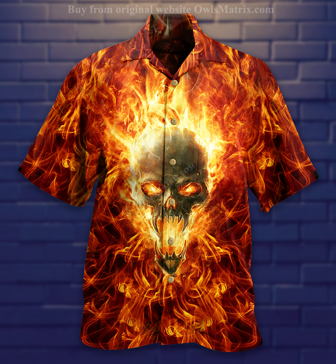 Skull Hot As Hell Psycho As Well Limited - Hawaiian Shirt{Size}