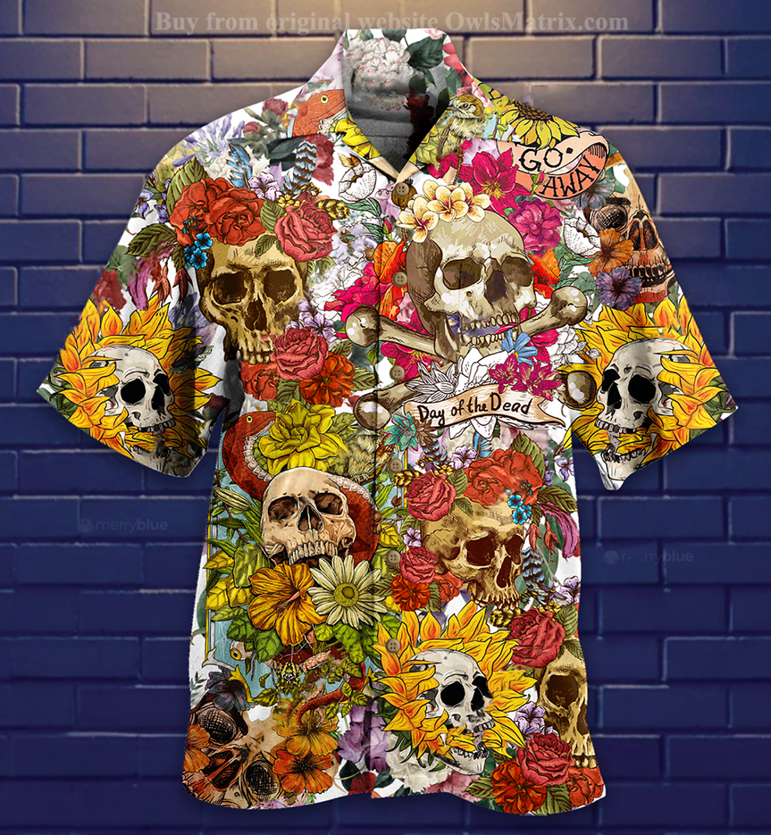 Skull Day Of The Dead Flower Skull Limited - Hawaiian Shirt{Size}