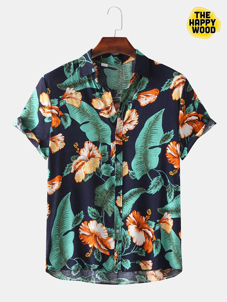 Tropical Plant Floral Hawaiian Hawaii Shirt{Size}