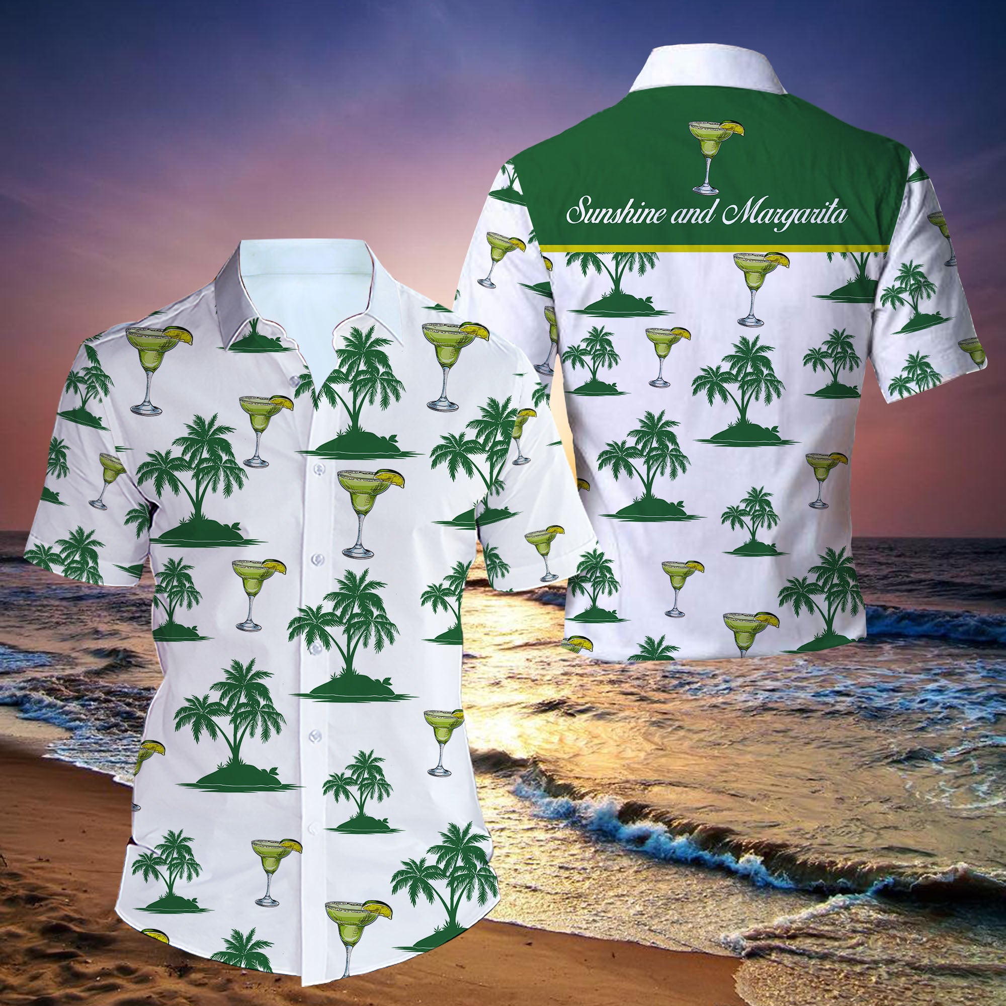 Sunshine And Margarita All Over Printed Hawaiian Shirt Size S - 5Xl{Size}