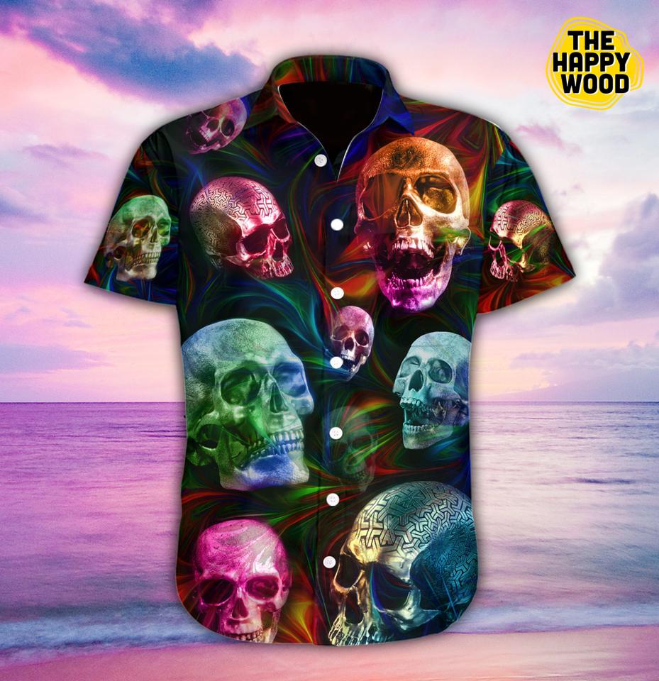 Skull Fantasy Hawaiian Hawaii Shirt{Size}