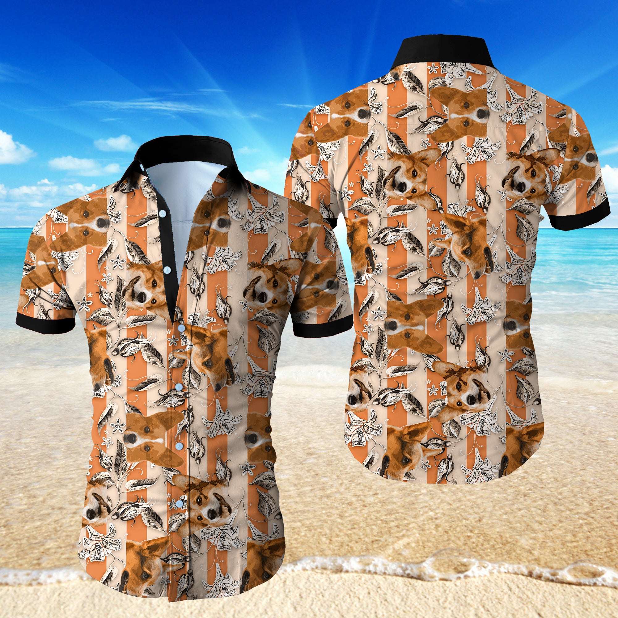 Wozoro Corgi Hawaiian Shirt 2{Size}