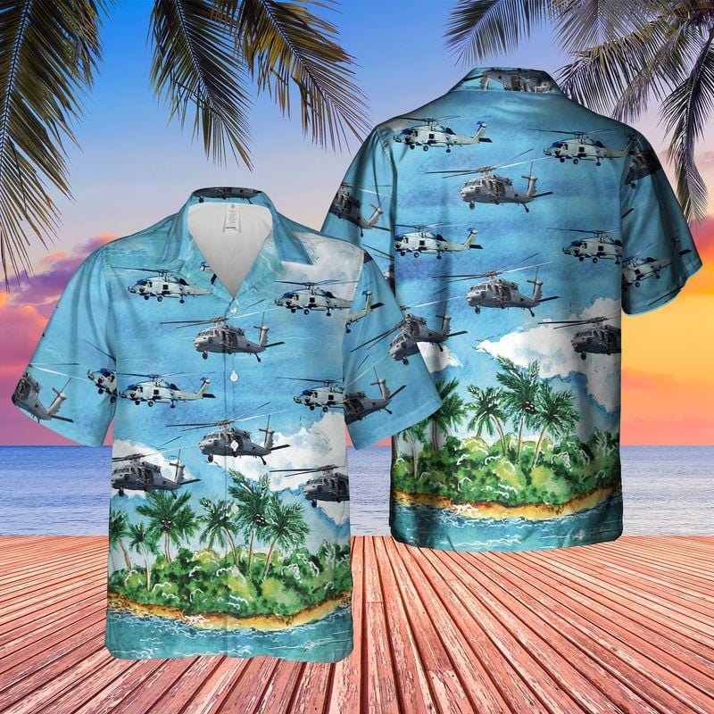 US Navy MH-60 Seahawk Unisex Hawaiian Shirts{Size}