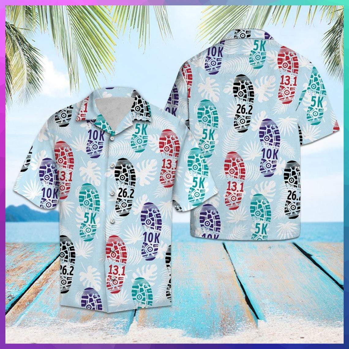 Shoes Print Marathon Hawaiian Shirt | For Men & Women | Adult | HW5174{Size}