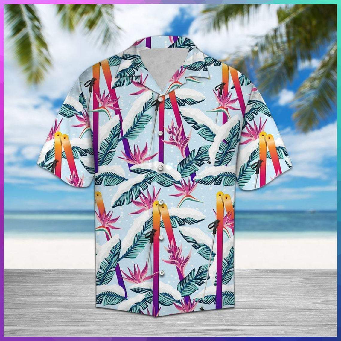 Skiing Palm Hawaiian Shirt | For Men & Women | Adult | HW5172{Size}