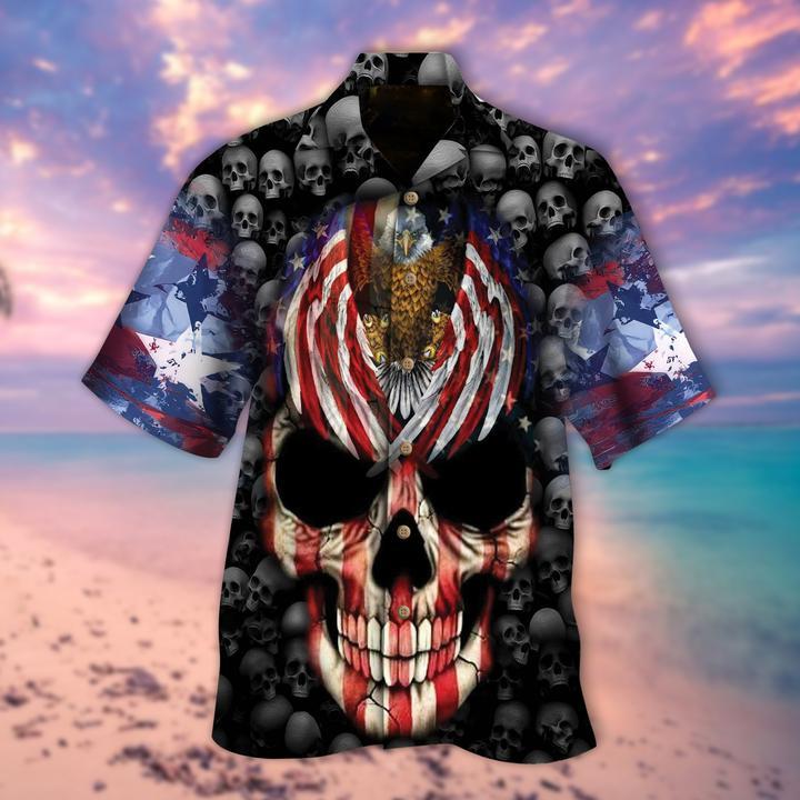 Skull America Halloween Hawaiian Shirt | For Men & Women | Adult | HW9297{Size}