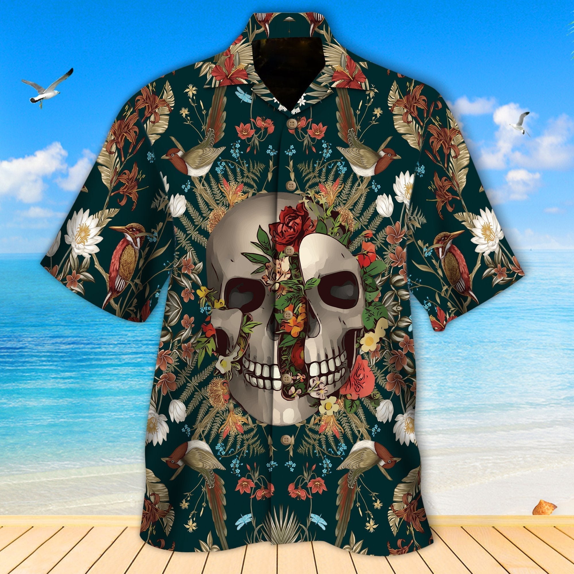 Skull Hawaiian Shirt | For Men & Women | Adult | HW6244{Size}