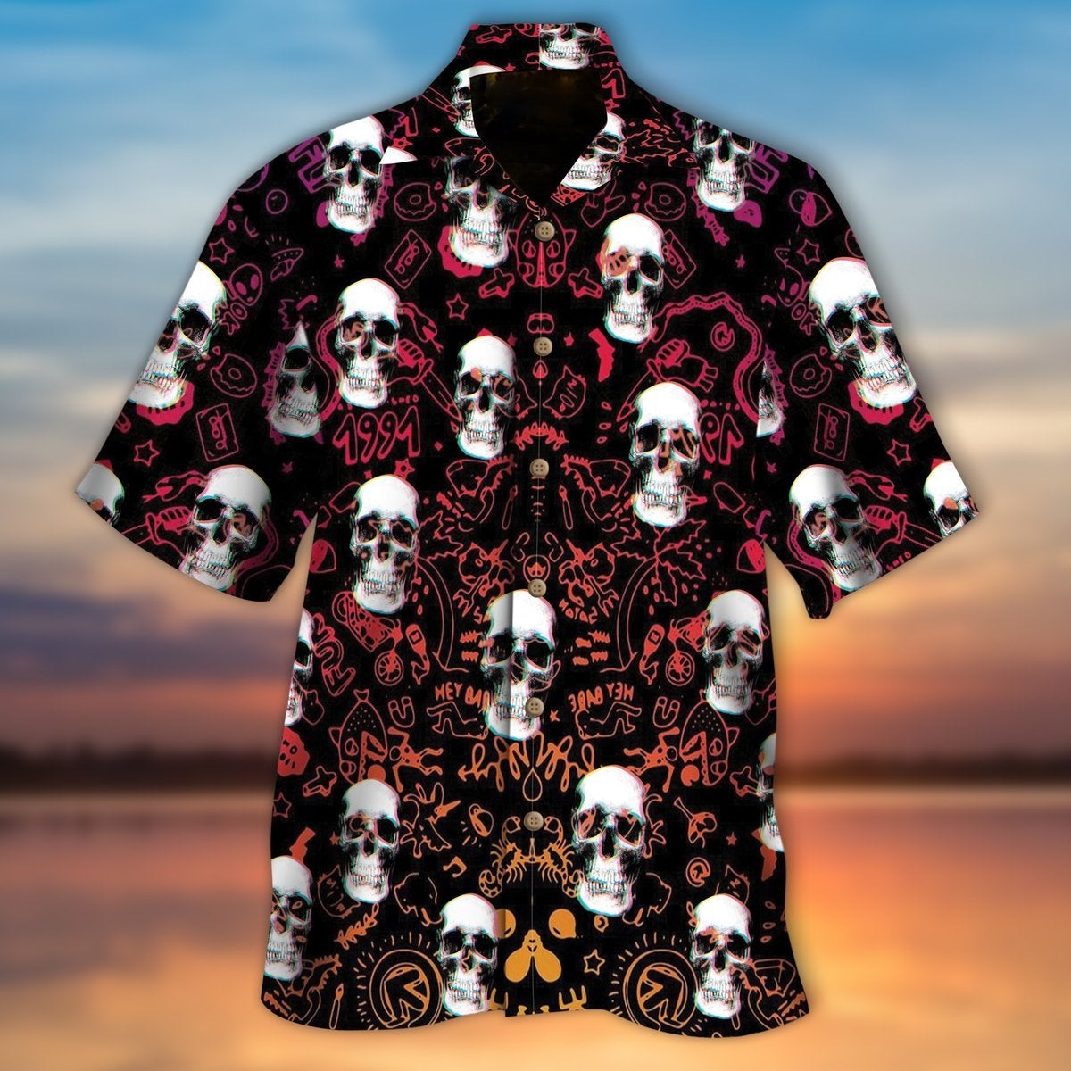 Skull Hawaiian Shirt | For Men & Women | Adult | HW6607{Size}