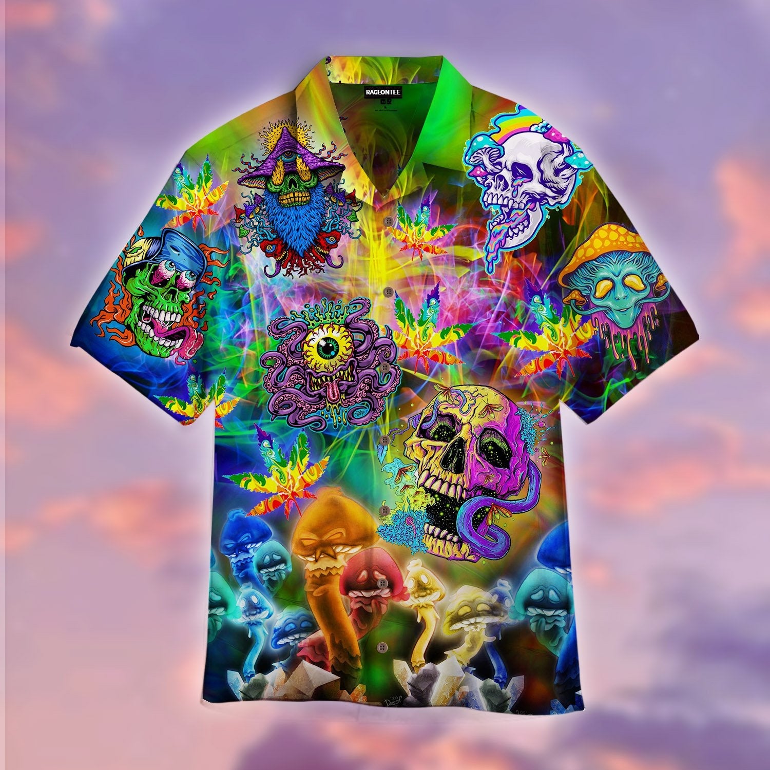 Skull Hippie Hawaiian Shirt | For Men & Women | Adult | HW4530{Size}