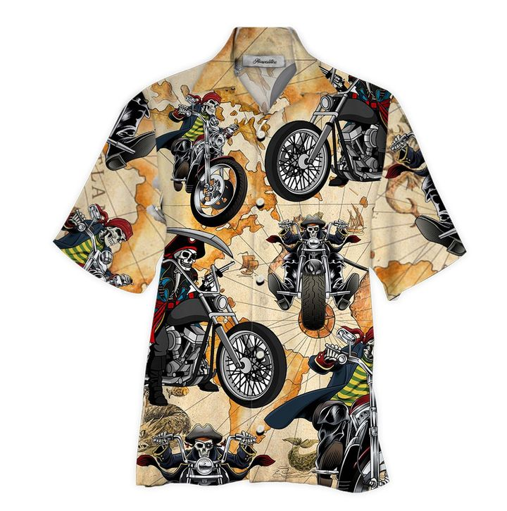 Skull Motorcycle Hawaiian Shirt | For Men & Women | Adult | HW5740{Size}