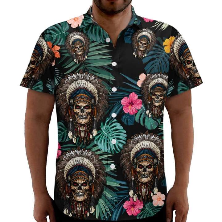 Skull Native Tropical Hawaiian Shirt | For Men & Women | Adult | HW7929{Size}