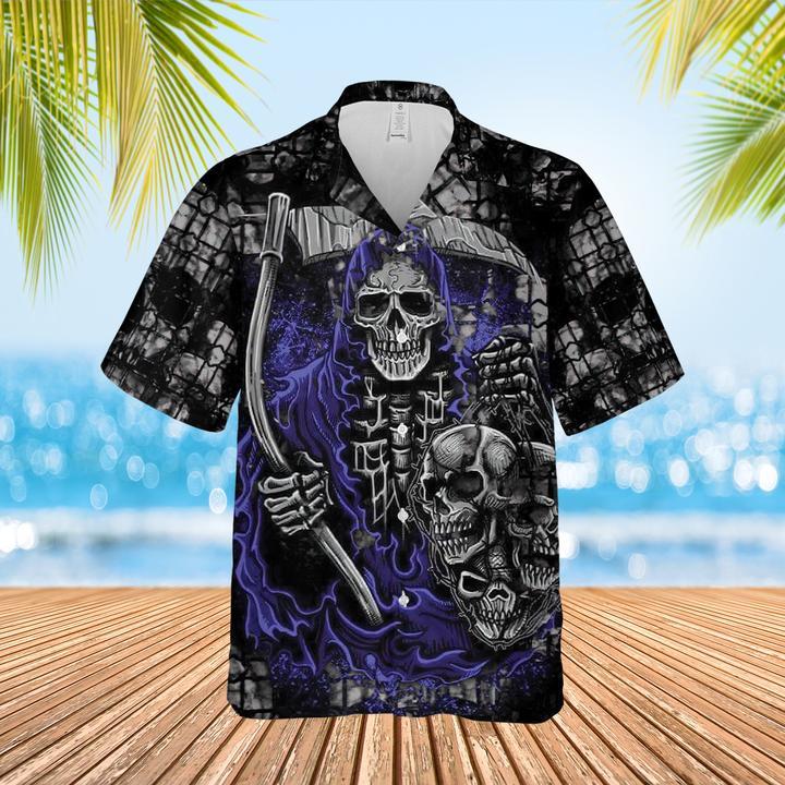 SKULL OF DEATH Halloween Hawaiian Shirt | For Men & Women | Adult | HW9348{Size}