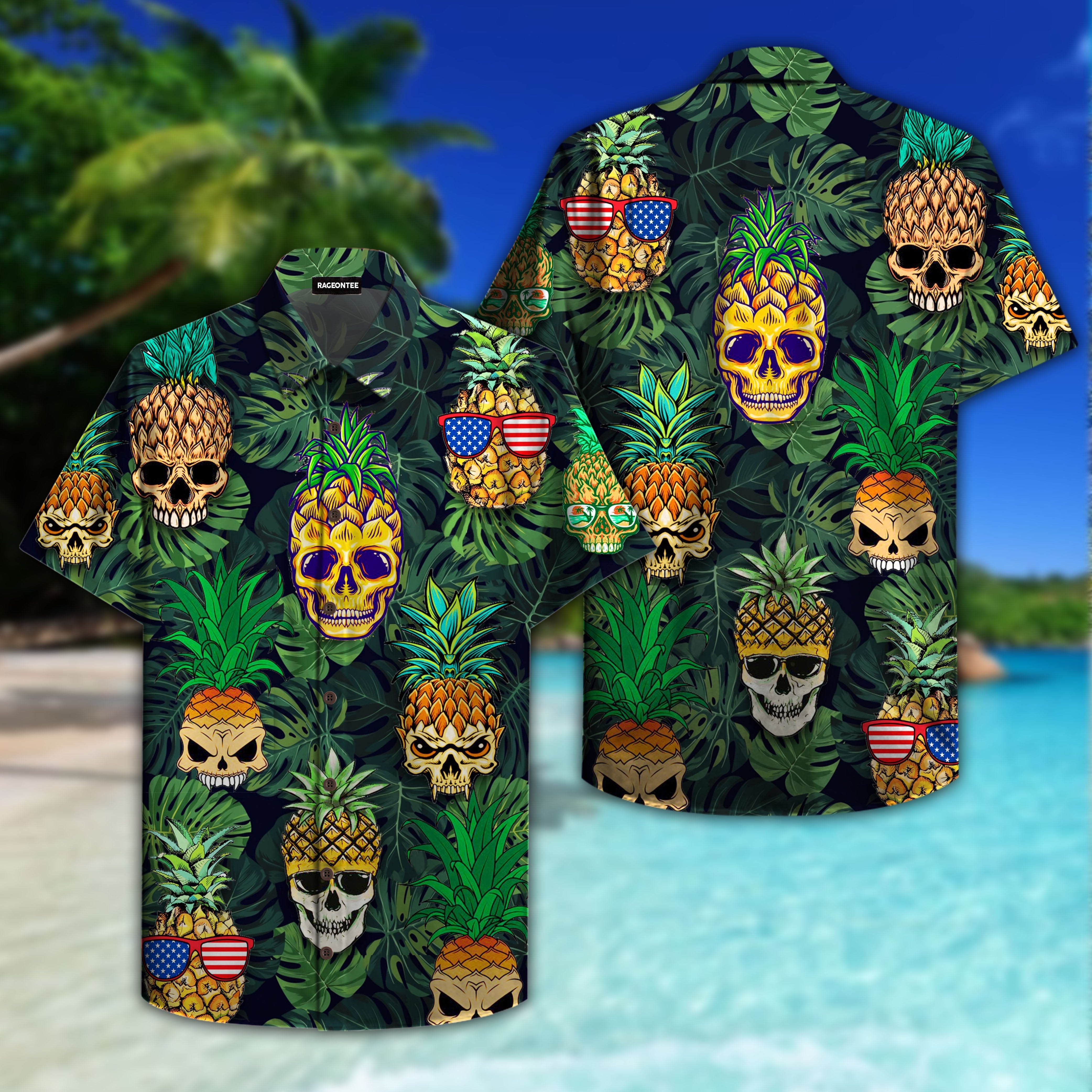 Skull Pineapple Hawaiian Shirt | For Men & Women | Adult | HW4516{Size}