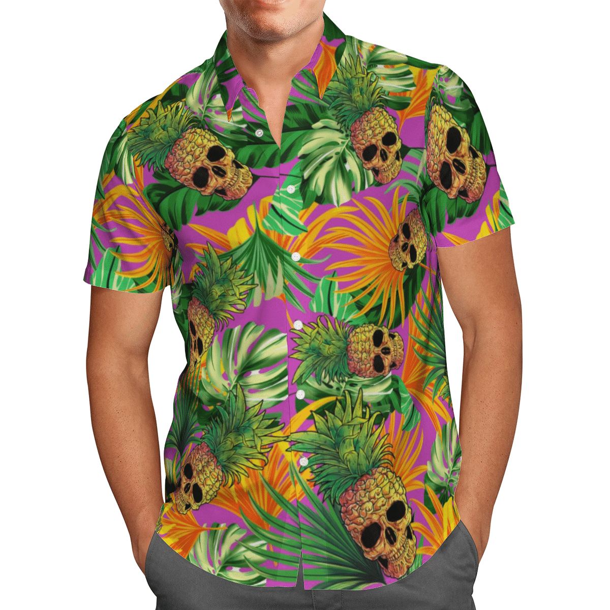 Skull Pineapple Hawaiian Shirt | For Men & Women | Adult | HW9657{Size}