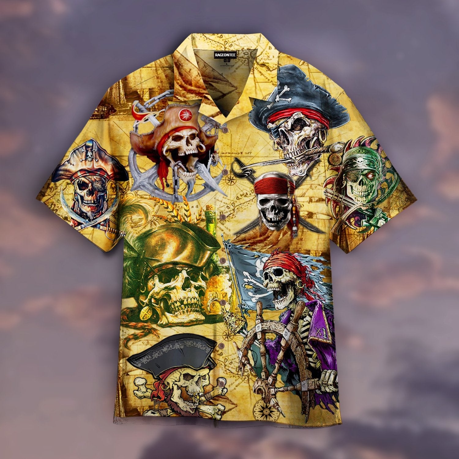 Skull Pirate Hawaiian Shirt | For Men & Women | Adult | HW4909{Size}