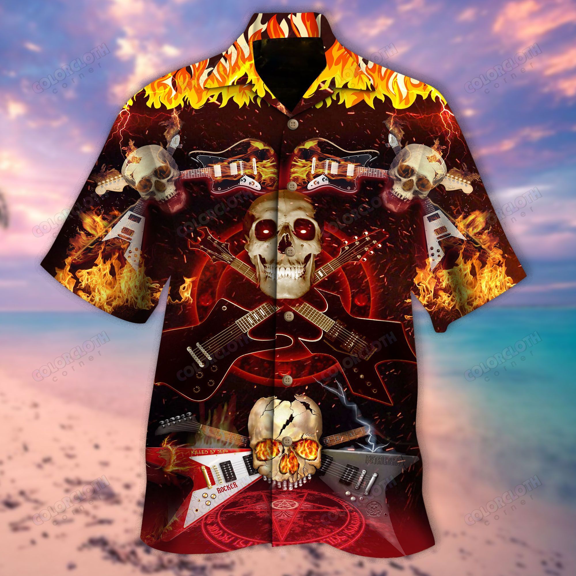 Skull Rock N Roll Hawaiian Shirt | For Men & Women | Adult | HW5349{Size}