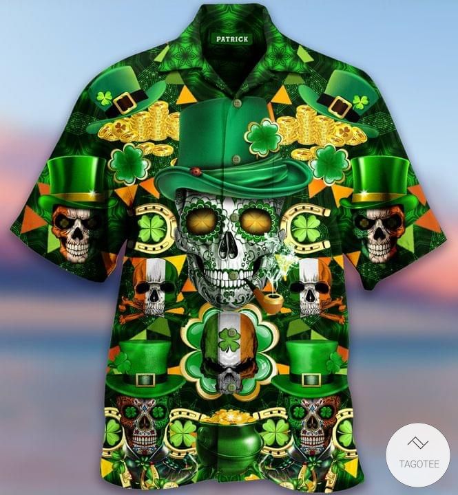 Skull Saint Patrick's Day Hawaiian Shirt{Size}