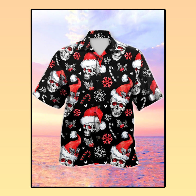 Skull Santa Clause hawaiian shirt{Size}