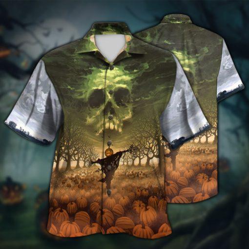 Skull Sky Pumpkin Halloween Hawaiian Shirt | For Men & Women | Adult | HW9074{Size}